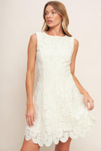 AUTUMN BLOOM VINTAGE IVORY WOVEN LACE MINI DRESS Flying Tomato