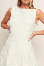 AUTUMN BLOOM VINTAGE IVORY WOVEN LACE MINI DRESS Flying Tomato
