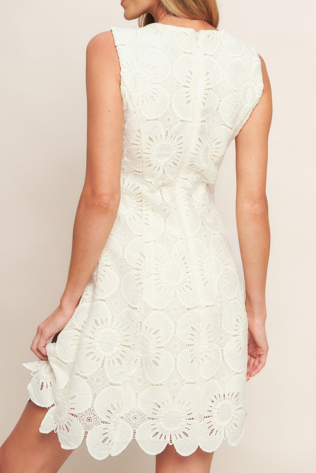 AUTUMN BLOOM VINTAGE IVORY WOVEN LACE MINI DRESS Flying Tomato