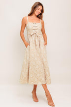 SOFT SUNSET STORY WOVEN MIDI DRESS Flying Tomato
