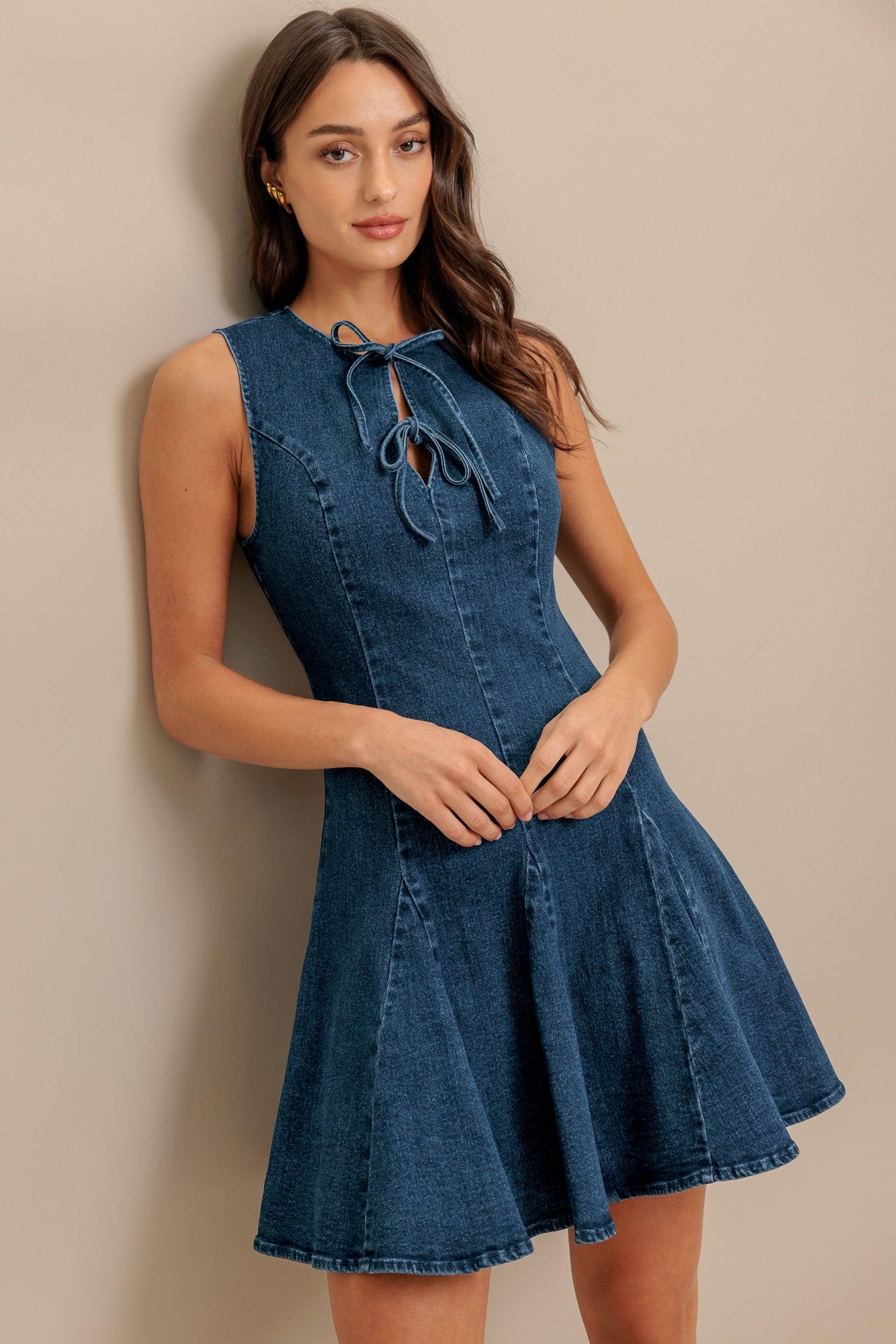 MOD DENIM DARLING MINI DRESS Flying Tomato