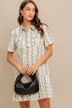 CHIC PYTHON WOVEN MINI DRESS Flying Tomato