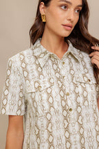 CHIC PYTHON WOVEN MINI DRESS Flying Tomato