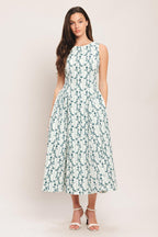 BLOOM COLUMN WOVEN MIDI DRESS Flying Tomato
