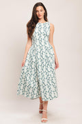 BLOOM COLUMN WOVEN MIDI DRESS Flying Tomato