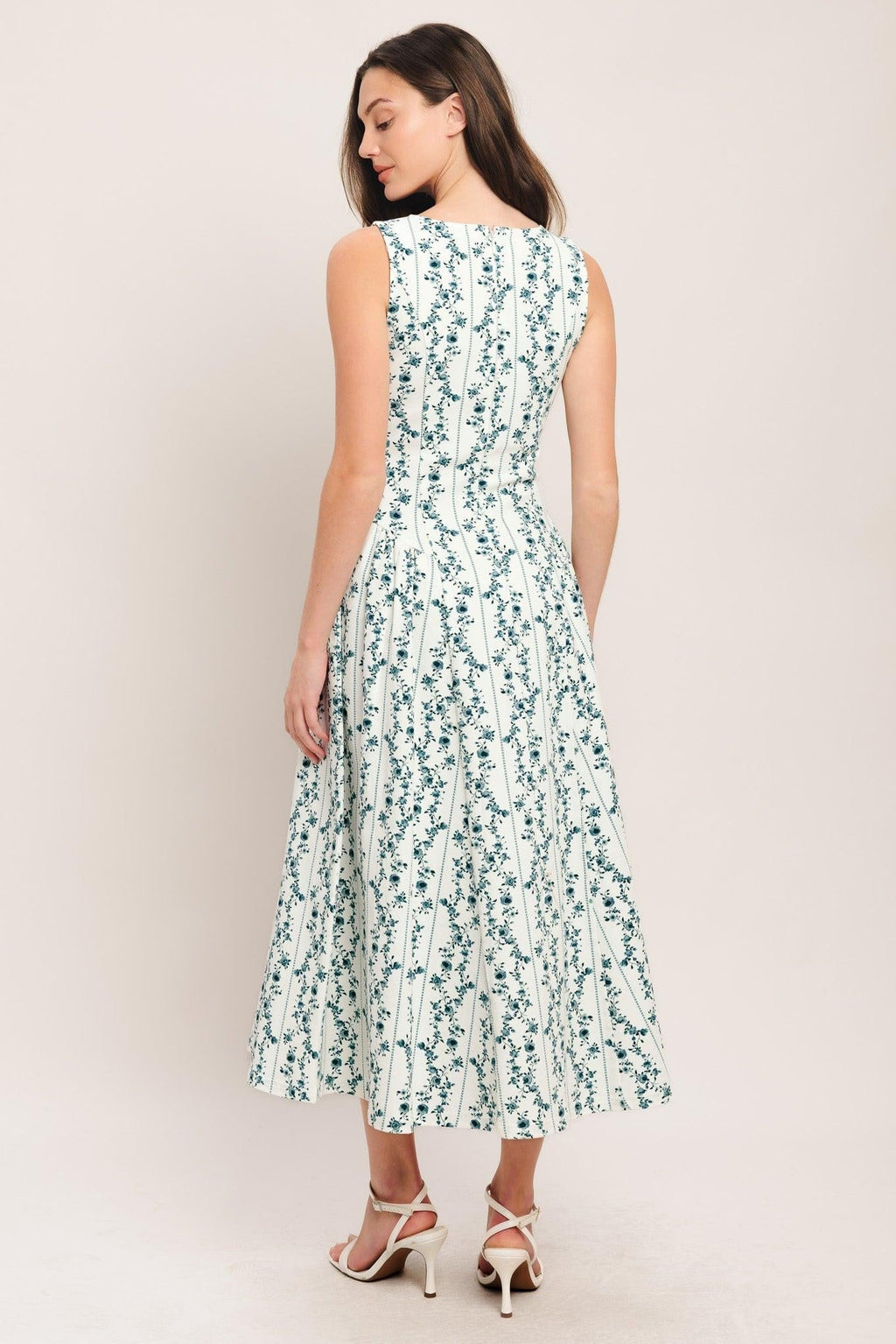 BLOOM COLUMN WOVEN MIDI DRESS Flying Tomato