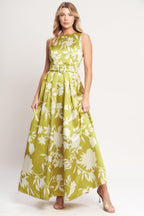 SAPPHIRE FANTASY LIME WOVEN MAXI DRESS Flying Tomato
