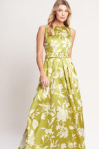 SAPPHIRE FANTASY LIME WOVEN MAXI DRESS Flying Tomato
