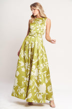 SAPPHIRE FANTASY LIME WOVEN MAXI DRESS Flying Tomato