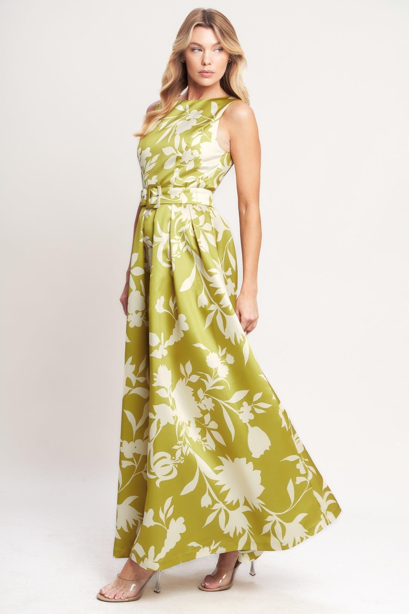 SAPPHIRE FANTASY LIME WOVEN MAXI DRESS Flying Tomato