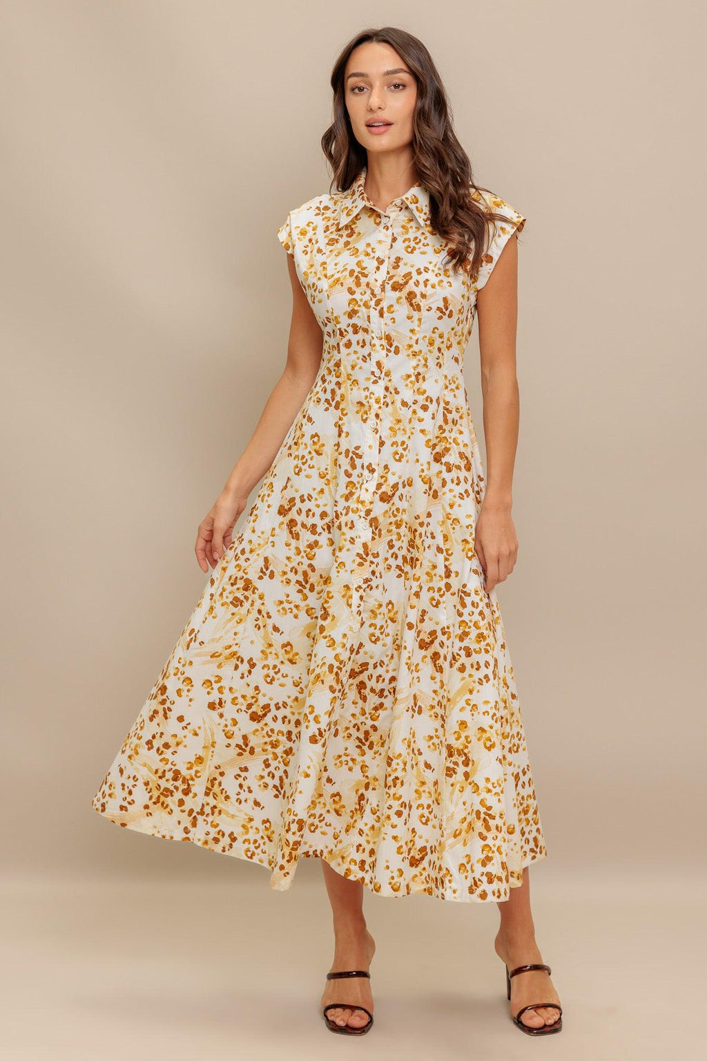 BUTTERCUP KISS WOVEN MIDI DRESS Flying Tomato
