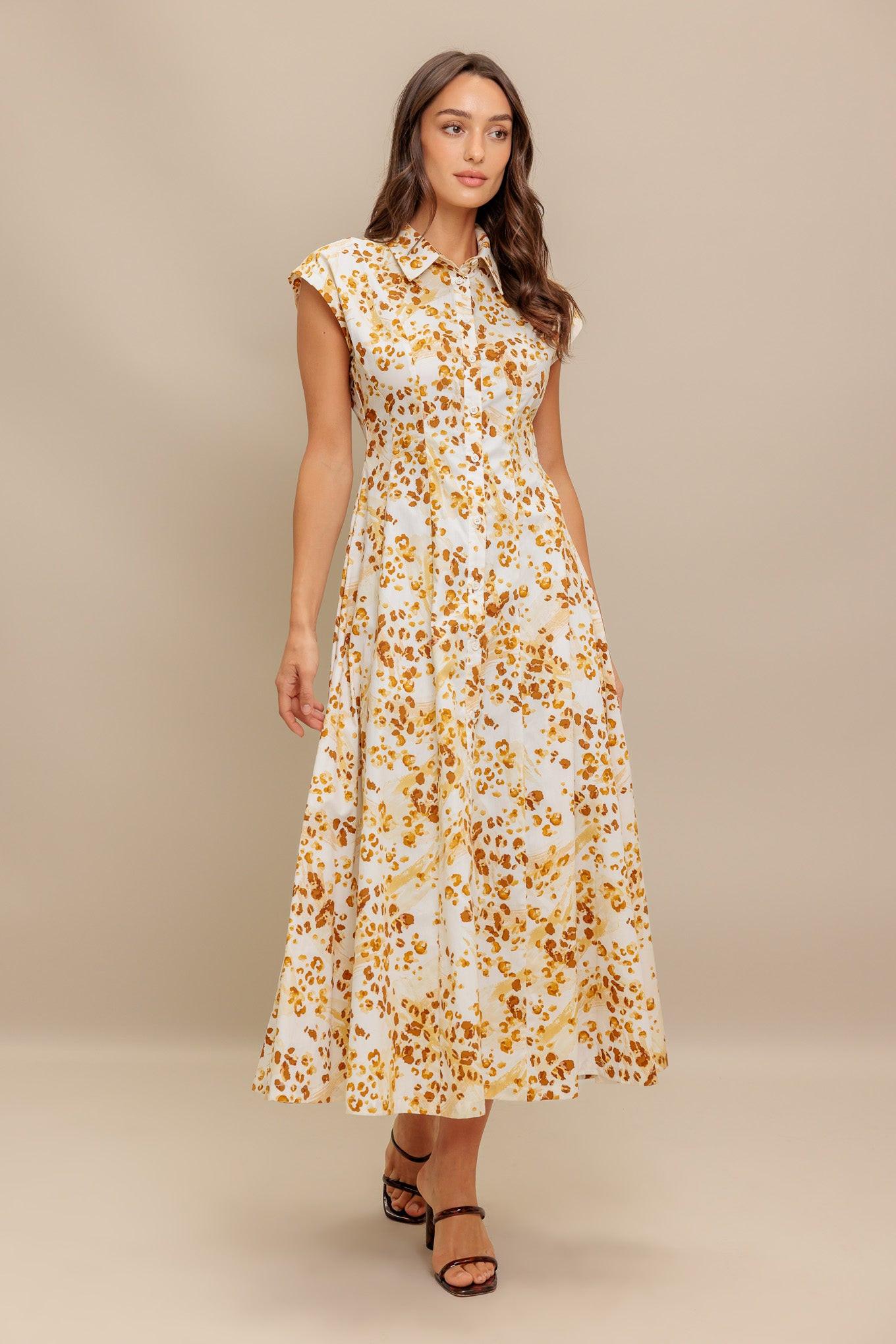 BUTTERCUP KISS WOVEN MIDI DRESS Flying Tomato