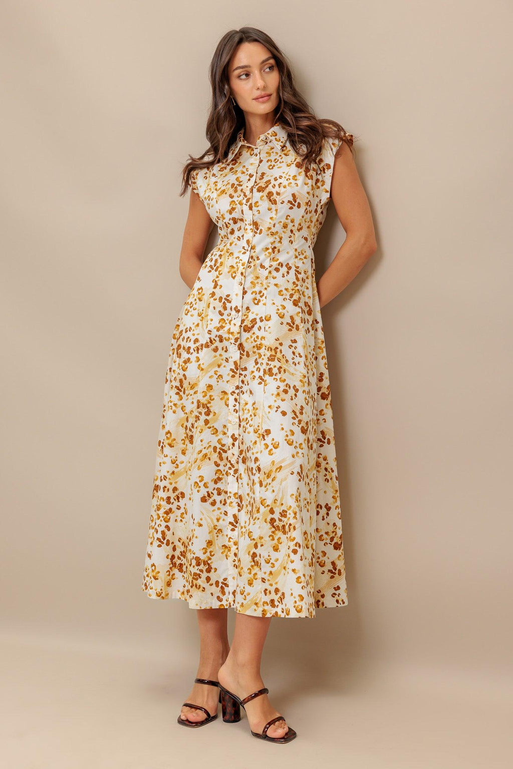 BUTTERCUP KISS WOVEN MIDI DRESS Flying Tomato