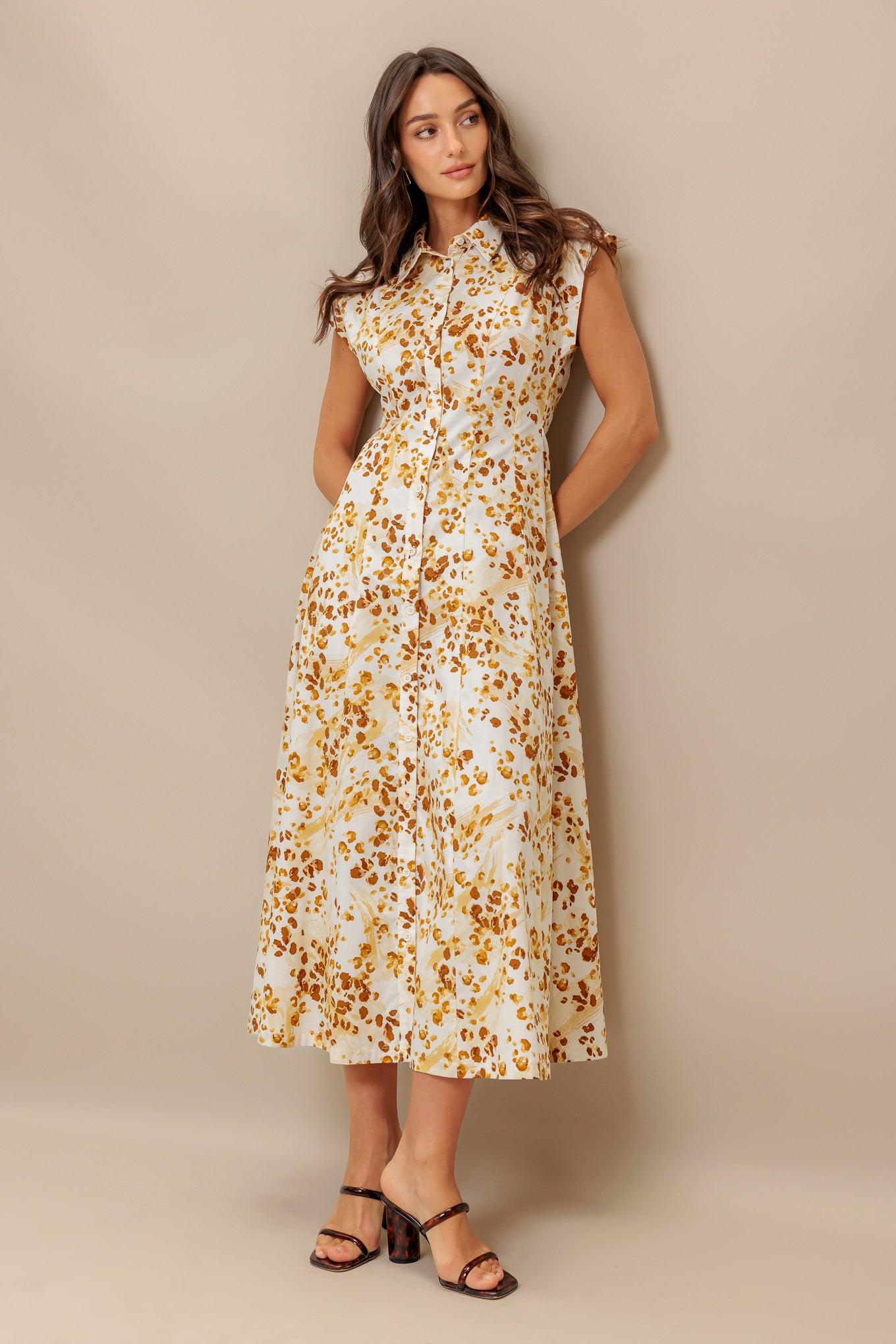 BUTTERCUP KISS WOVEN MIDI DRESS Flying Tomato