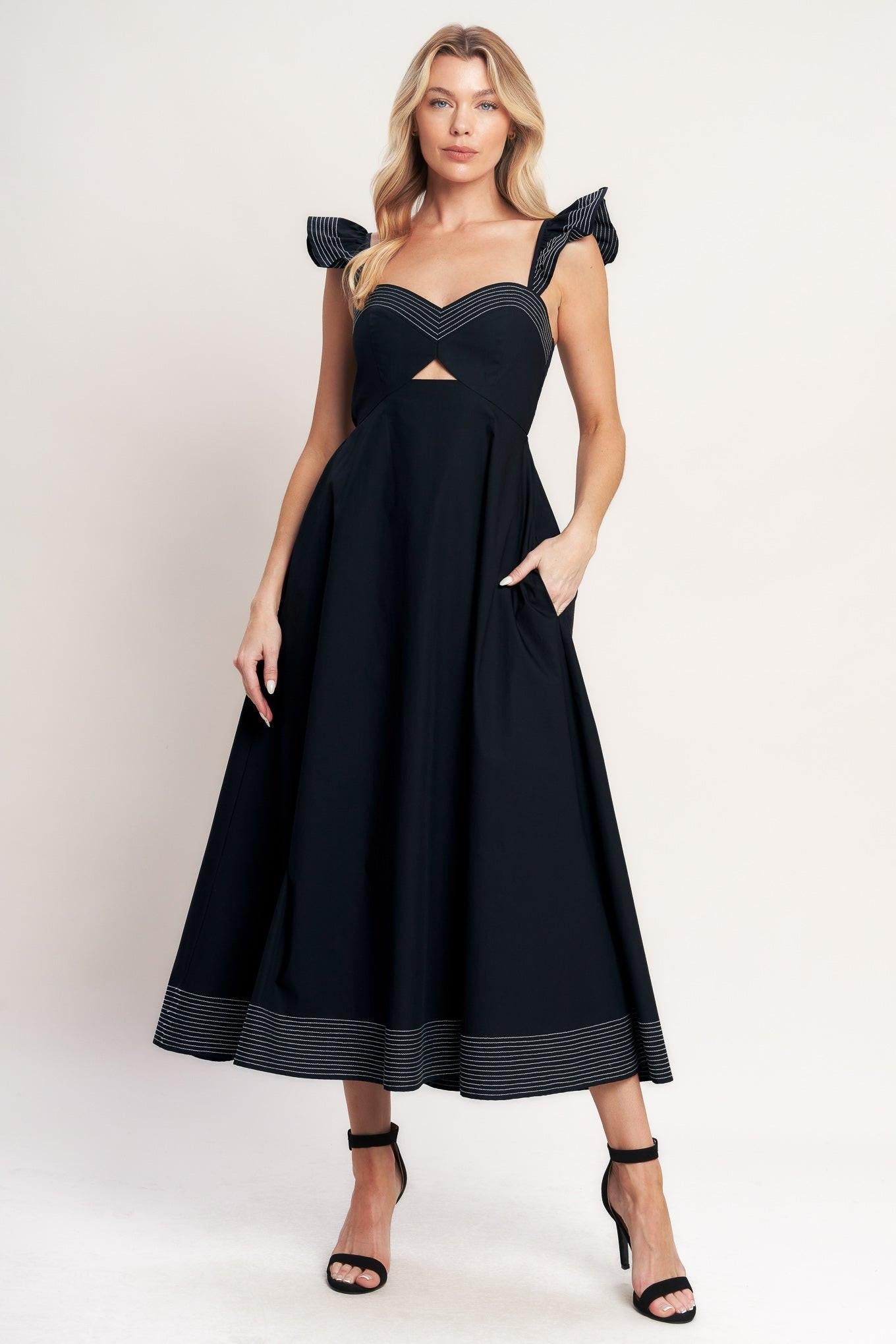 BEAUTIFULLY UNEXPECTED WOVEN MIDI DRESS Flying Tomato