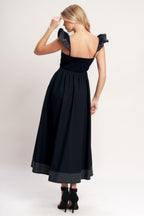 BEAUTIFULLY UNEXPECTED WOVEN MIDI DRESS Flying Tomato