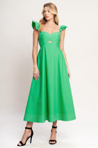 BEAUTIFULLY UNEXPECTED WOVEN MIDI DRESS Flying Tomato