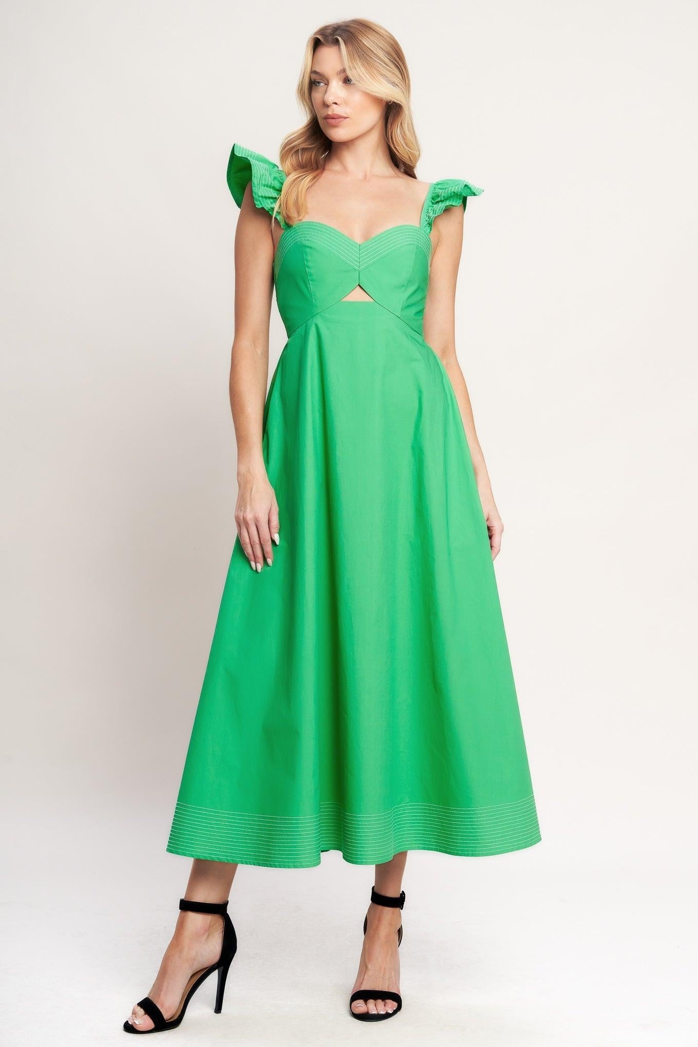 BEAUTIFULLY UNEXPECTED WOVEN MIDI DRESS Flying Tomato