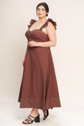 TUSCAN SUNSET WOVEN MIDI DRESS Flying Tomato