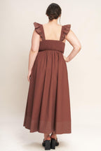 TUSCAN SUNSET WOVEN MIDI DRESS Flying Tomato