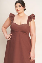 TUSCAN SUNSET WOVEN MIDI DRESS Flying Tomato