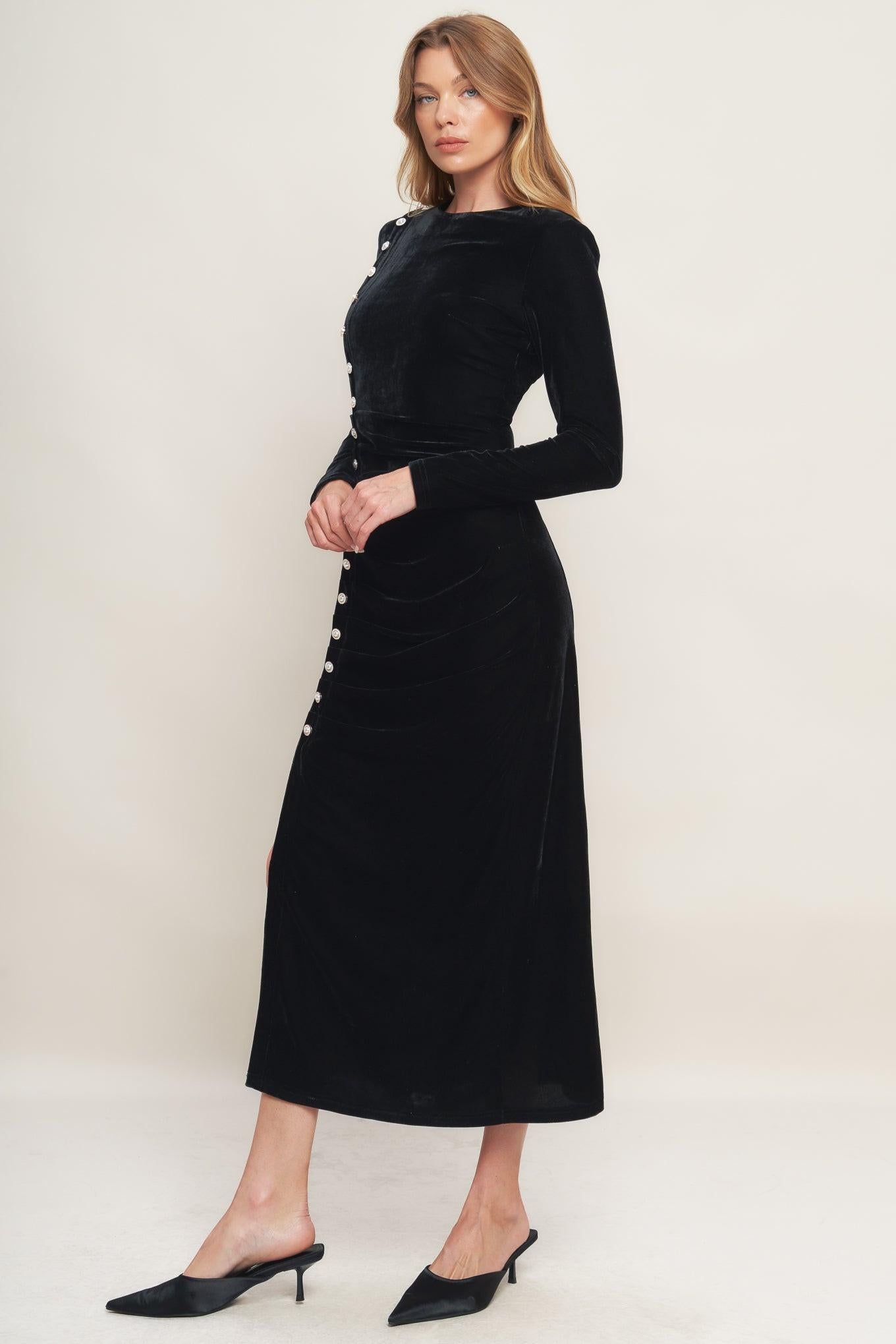 URBAN EMPRESS VELVET MIDI DRESS Flying Tomato