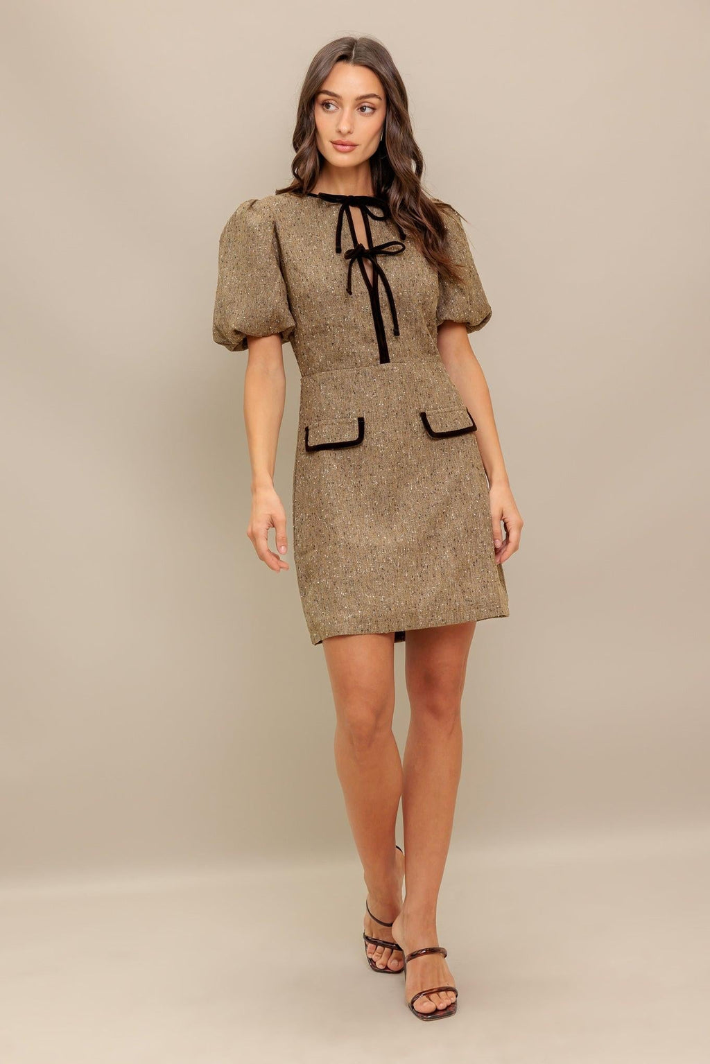 MADEMOISELLE MODE WOVEN WEED MINI DRESS Flying Tomato