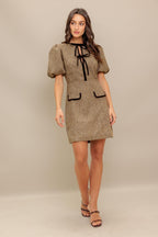 MADEMOISELLE MODE WOVEN WEED MINI DRESS Flying Tomato