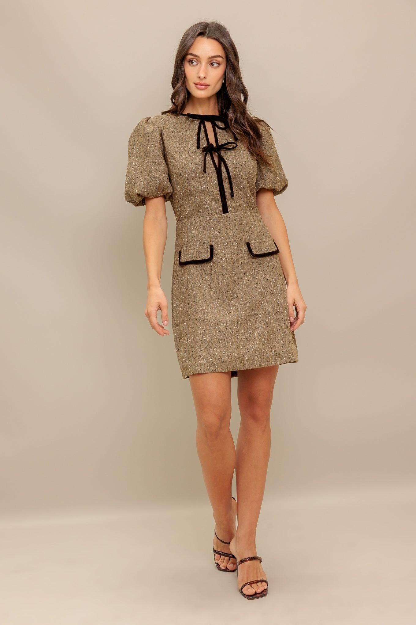 MADEMOISELLE MODE WOVEN WEED MINI DRESS Flying Tomato