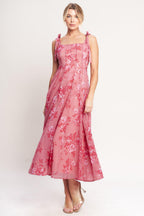 ROMANTIC CANOPY WOVEN MIDI DRESS Flying Tomato