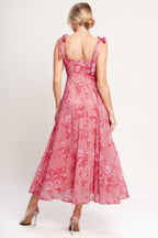 ROMANTIC CANOPY WOVEN MIDI DRESS Flying Tomato