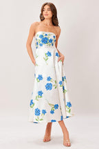 GARDEN MUSE WOVEN MIDI DRESS Flying Tomato
