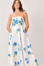 GARDEN MUSE WOVEN MIDI DRESS Flying Tomato