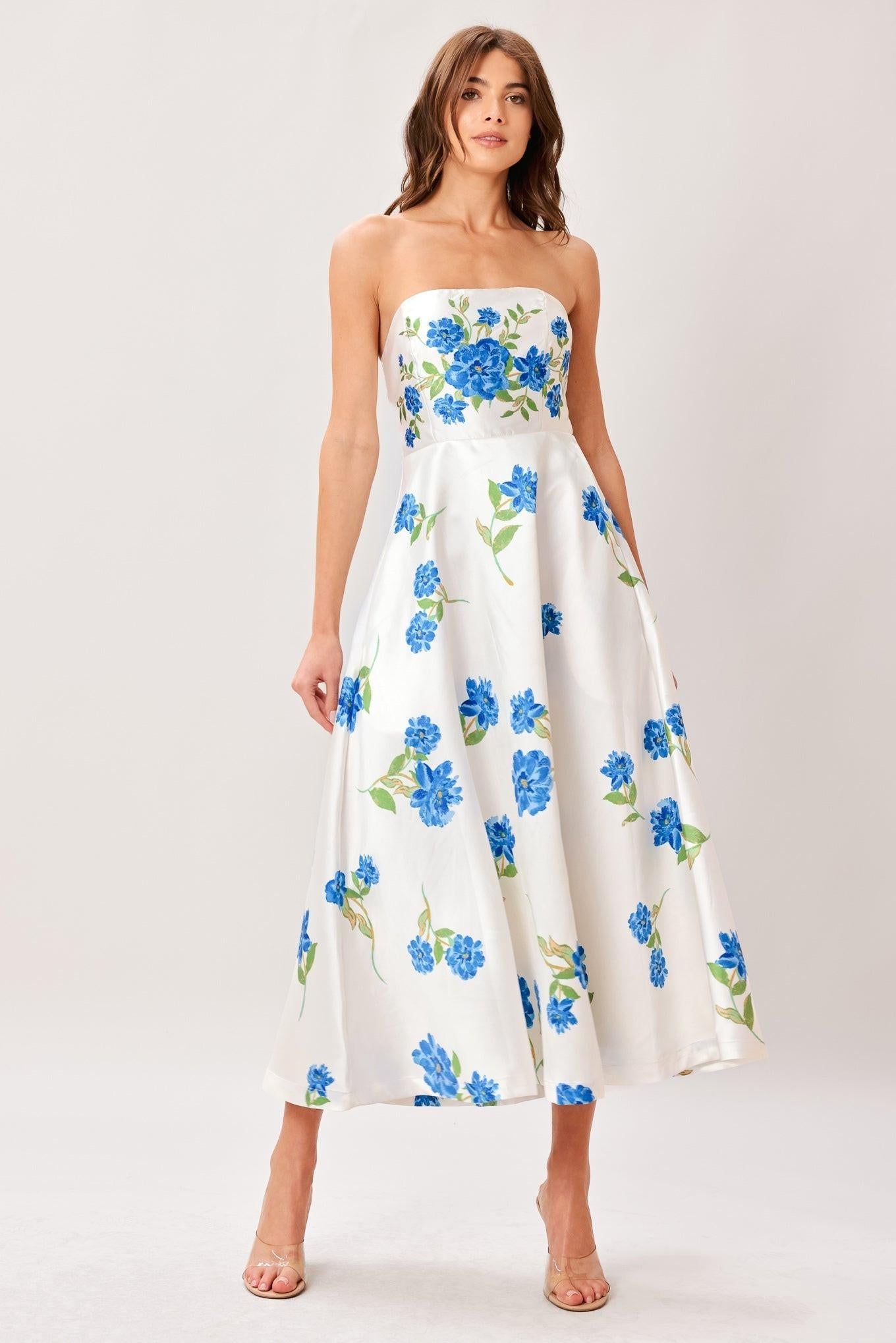 GARDEN MUSE WOVEN MIDI DRESS Flying Tomato