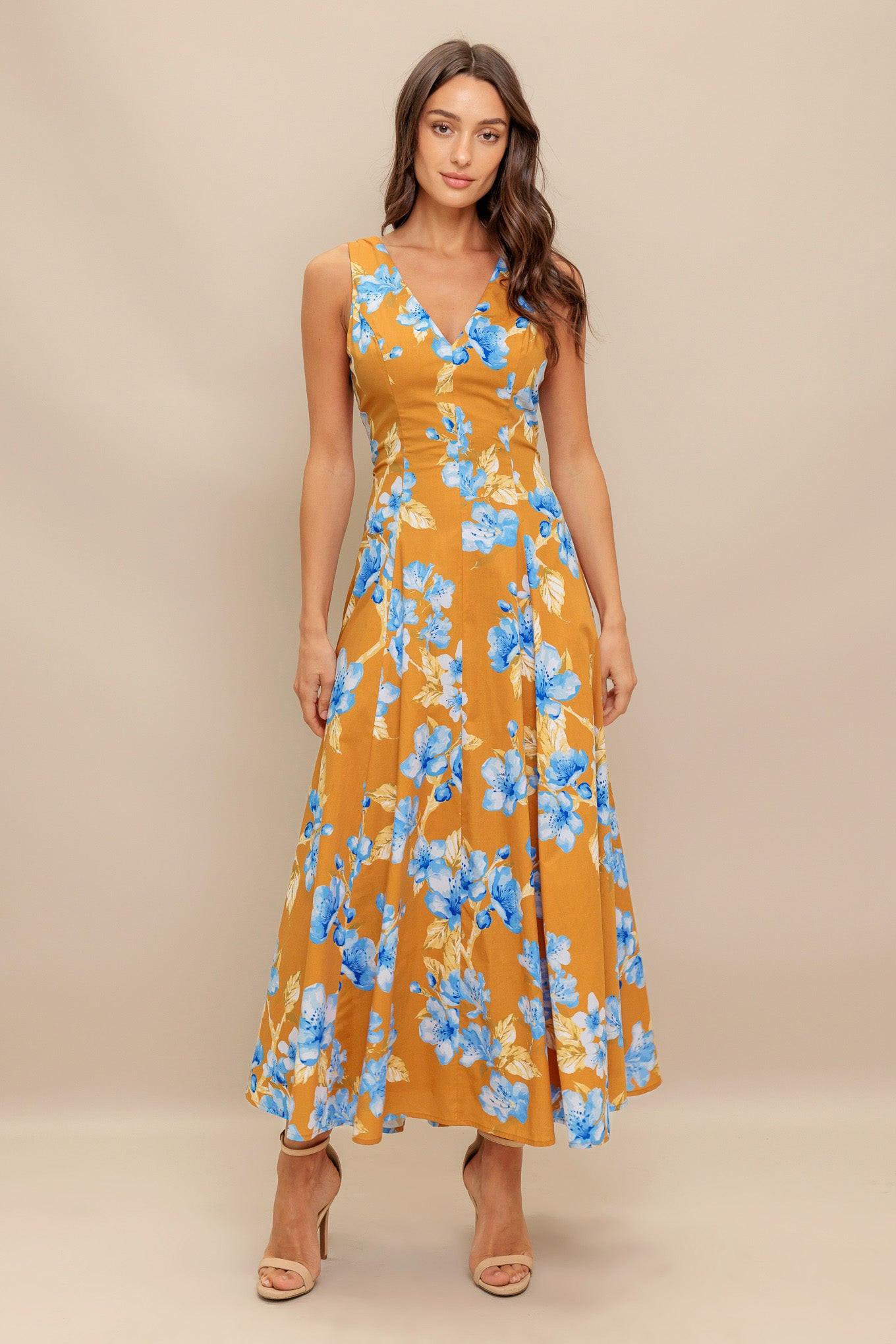 SKYBLOSSOM RUSH WOVEN MIDI DRESS Flying Tomato