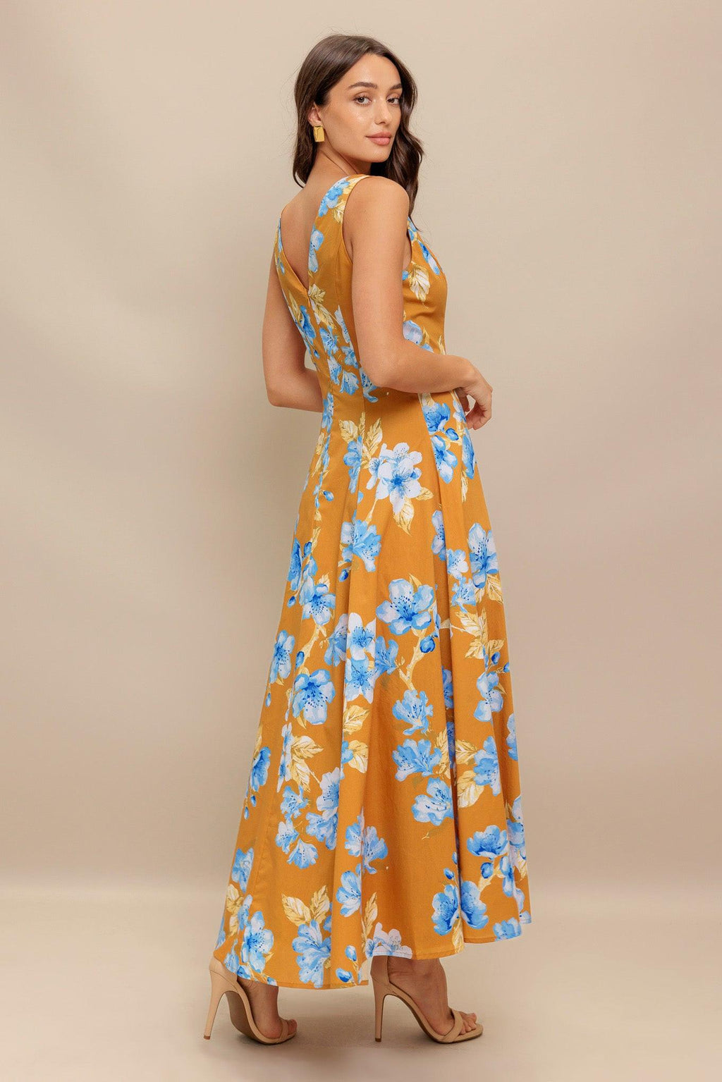 SKYBLOSSOM RUSH WOVEN MIDI DRESS Flying Tomato