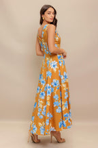 SKYBLOSSOM RUSH WOVEN MIDI DRESS Flying Tomato