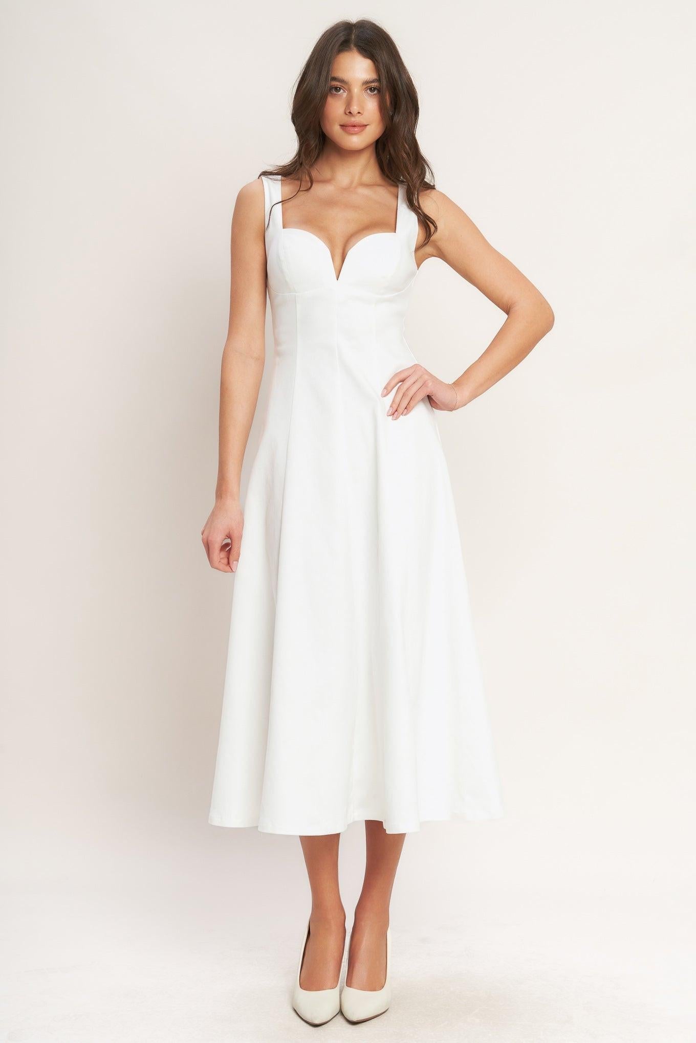 BALANCED PROPORTION WOVEN MIDI DRESS Flying Tomato