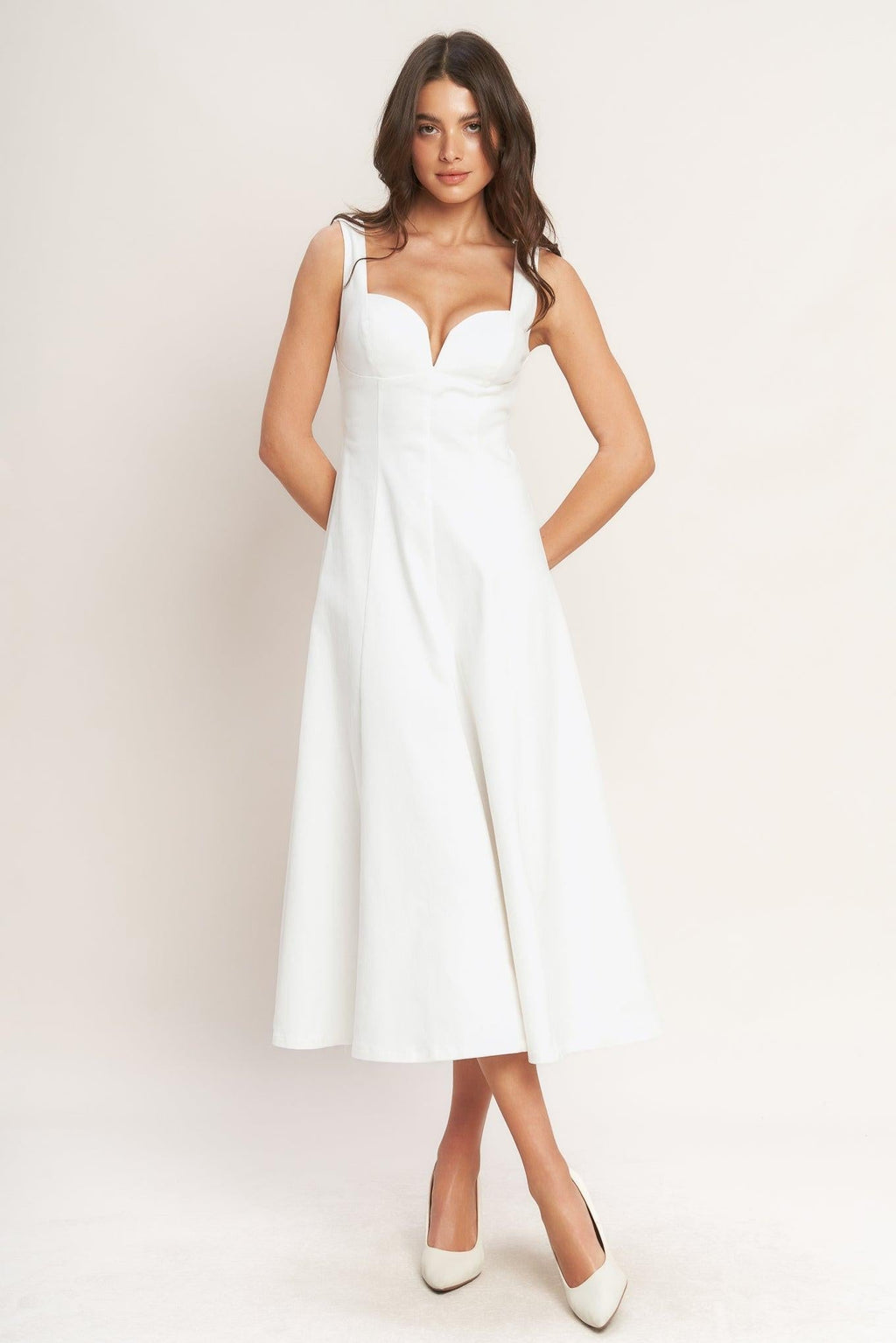 BALANCED PROPORTION WOVEN MIDI DRESS Flying Tomato