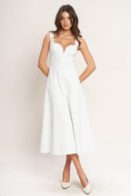 BALANCED PROPORTION WOVEN MIDI DRESS Flying Tomato