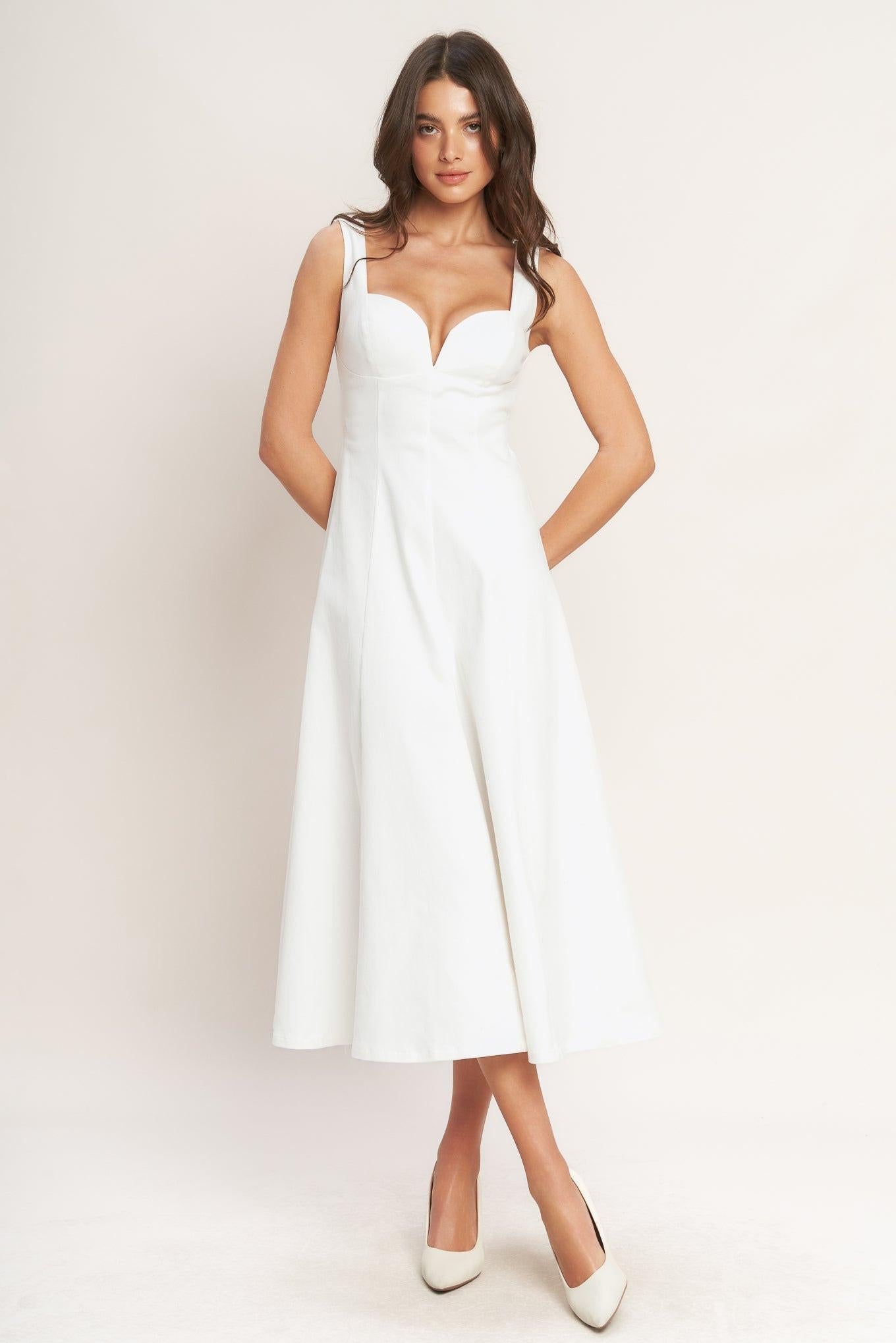 BALANCED PROPORTION WOVEN MIDI DRESS Flying Tomato