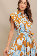ISLAND FLARE WOVEN MIDI DRESS Flying Tomato