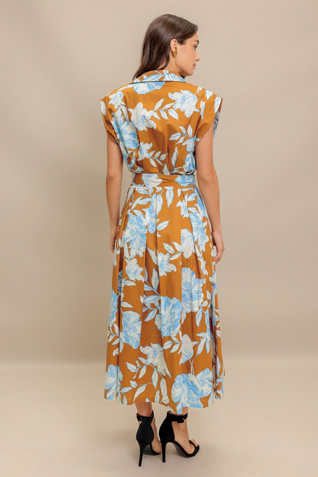 ISLAND FLARE WOVEN MIDI DRESS Flying Tomato