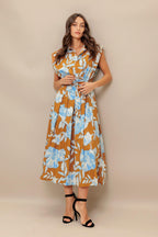 ISLAND FLARE WOVEN MIDI DRESS Flying Tomato