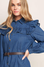 BLUEBIRD COWGIRL DENIM MINI DRESS Flying Tomato