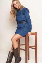 BLUEBIRD COWGIRL DENIM MINI DRESS Flying Tomato