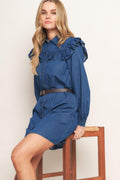 BLUEBIRD COWGIRL DENIM MINI DRESS Flying Tomato