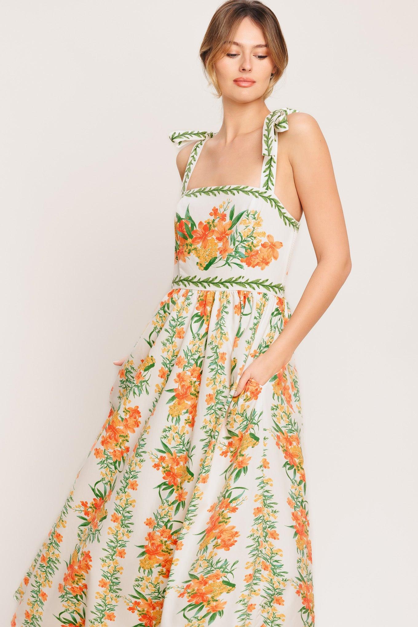 MARIGOLD BREEZE WOVEN MIDI DRESS Flying Tomato