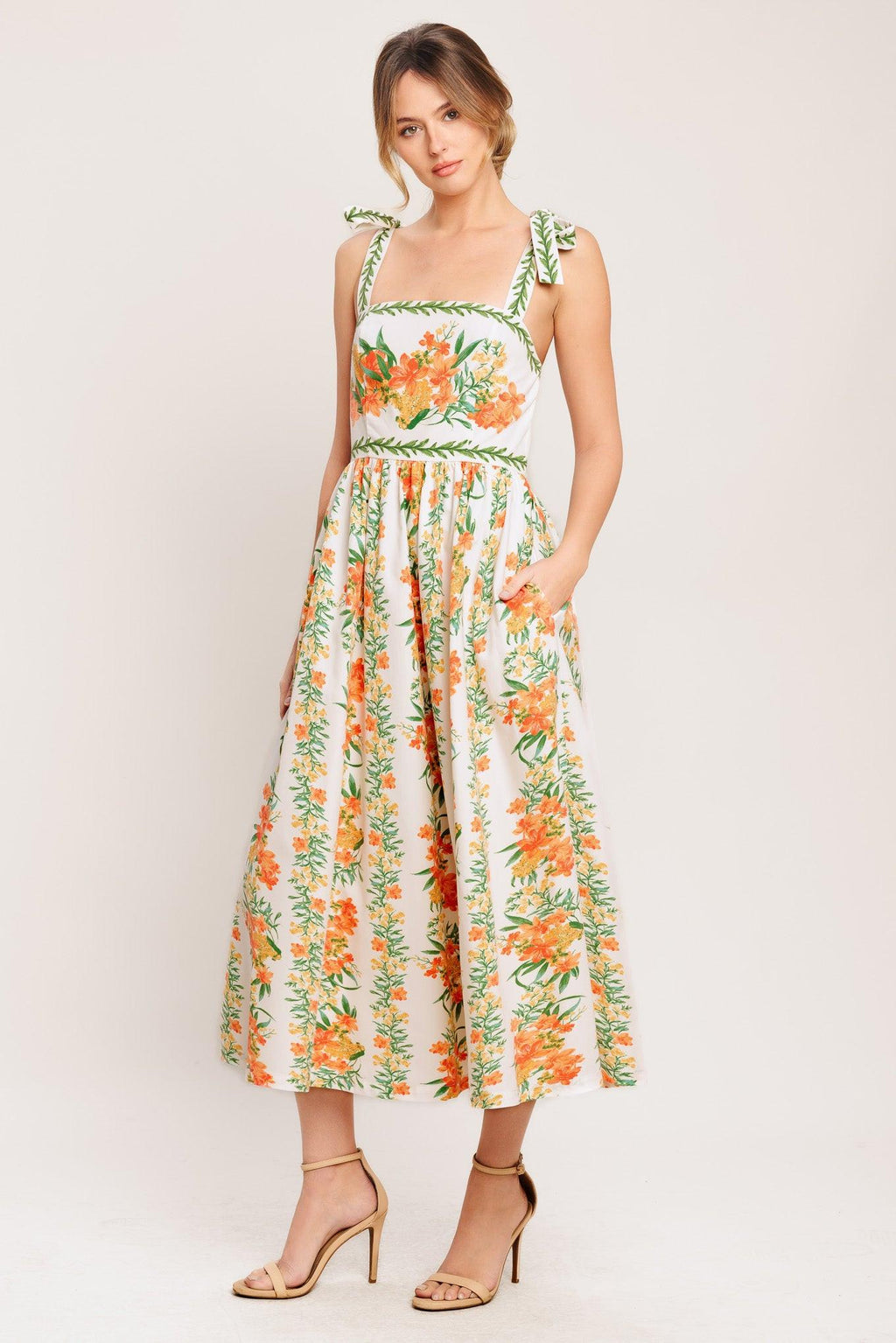 MARIGOLD BREEZE WOVEN MIDI DRESS Flying Tomato