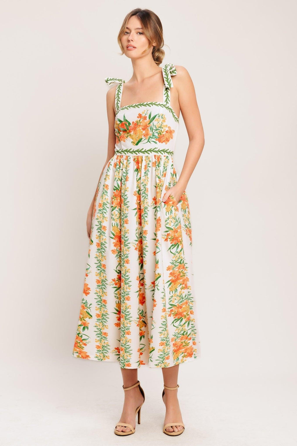 MARIGOLD BREEZE WOVEN MIDI DRESS Flying Tomato